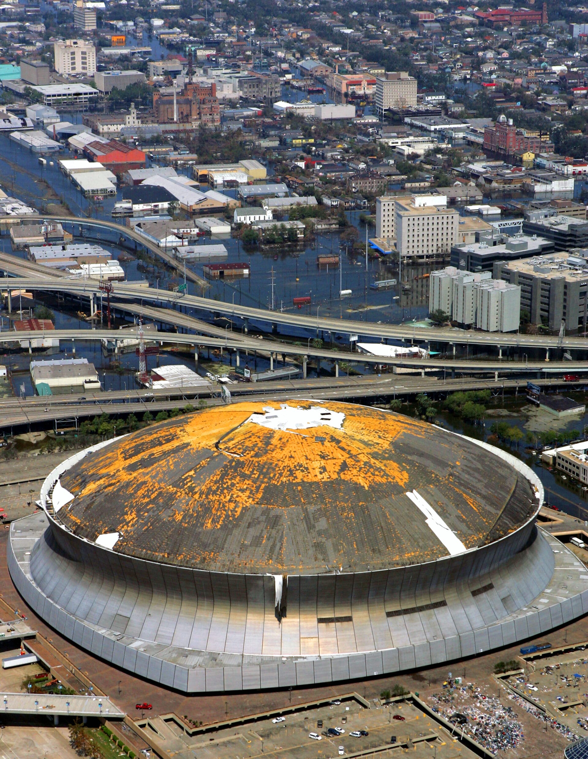 New Orleans Superdome Roof Damage